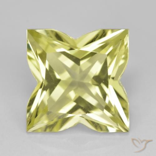 Quarzo Giallo chiaro verdastro naturale da 7.46 ct, Taglio a fantasia, VVS