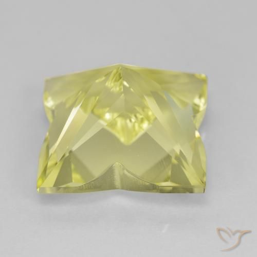 Quarzo Giallo chiaro verdastro naturale da 7.46 ct, Taglio a fantasia, VVS