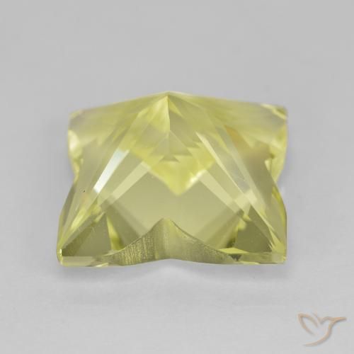 Quarzo Giallo chiaro verdastro naturale da 6.97 ct, Taglio a fantasia, VVS