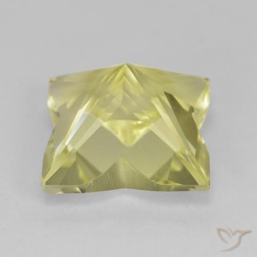 Quarzo Giallo chiaro verdastro naturale da 4.25 ct, Taglio a fantasia, VVS