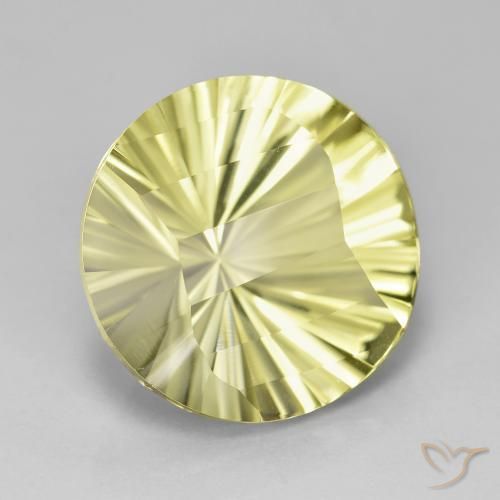 Quarzo Giallo chiaro naturale da 8.64 ct, Rotondo, VVS
