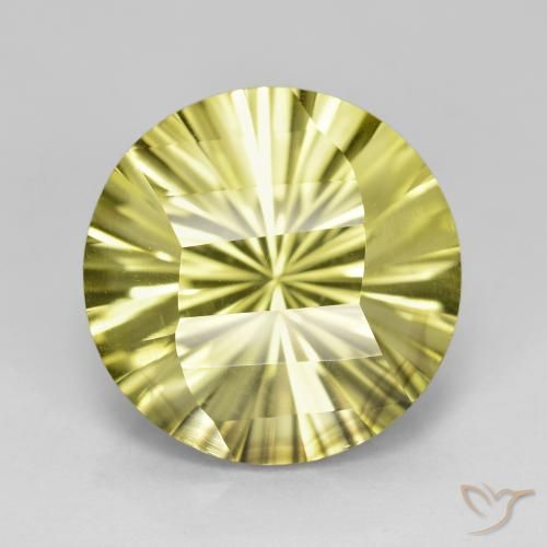 8.25ct Naturale Giallo verdastro Quarzo, Rotondo, VVS