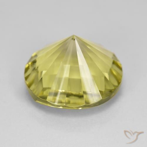 Quarzo Giallo verdastro naturale da 8.25 ct, Rotondo, VVS