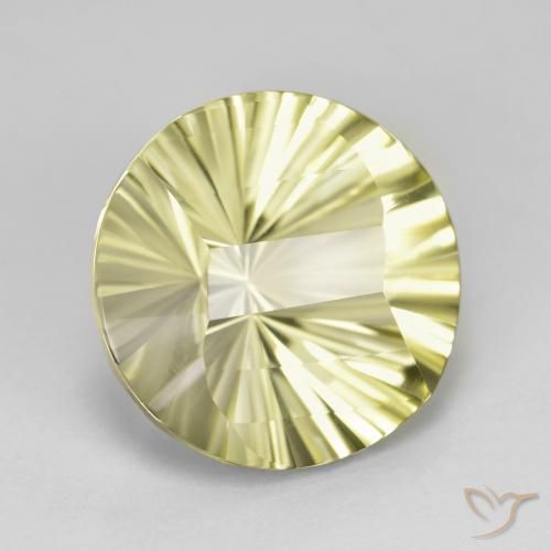 Quarzo Giallo chiaro naturale da 8.46 ct, Rotondo, VVS
