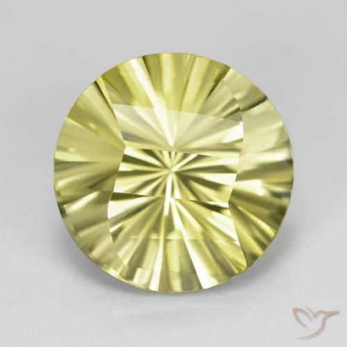 8.91ct Naturale Giallo verdastro Quarzo, Rotondo, VVS