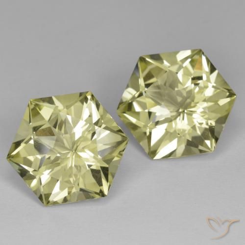 Gemme di Quarzo Giallo verdastro naturale da 18.32 ct, Taglio a fantasia, VVS-VS