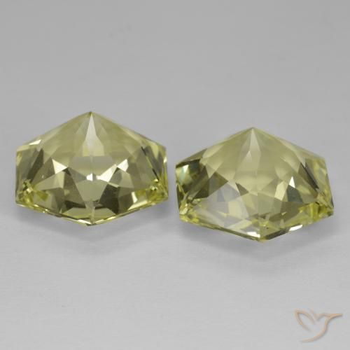Gemme di Quarzo Giallo verdastro naturale da 18.32 ct, Taglio a fantasia, VVS-VS