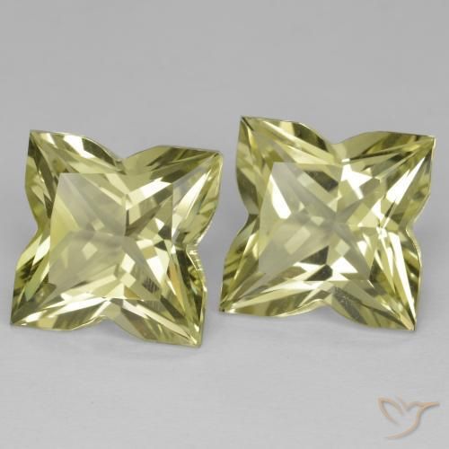 Gemme di Quarzo Giallo verdastro naturale da 13.92 ct, Taglio a fantasia, VVS