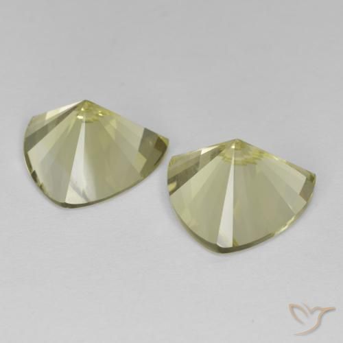Gemme di Quarzo Giallo verdastro naturale da 7.59 ct, Taglio trillion, VVS-VS