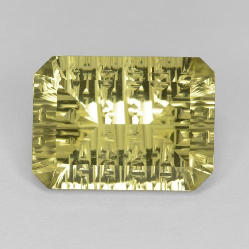 Quarzo naturale giallo da 9,22 ct, taglio smeraldo, VVS