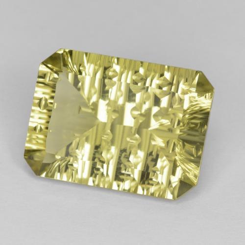 Quarzo naturale giallo da 9,22 ct, taglio smeraldo, VVS