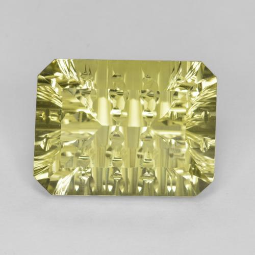 Quarzo naturale giallo da 10,32 ct, taglio smeraldo, VVS