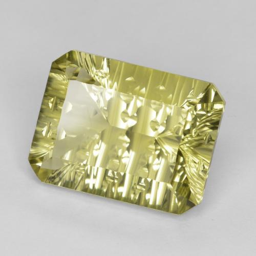 Quarzo naturale giallo da 10,32 ct, taglio smeraldo, VVS