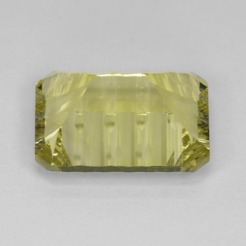 Quarzo naturale giallo da 10,32 ct, taglio smeraldo, VVS