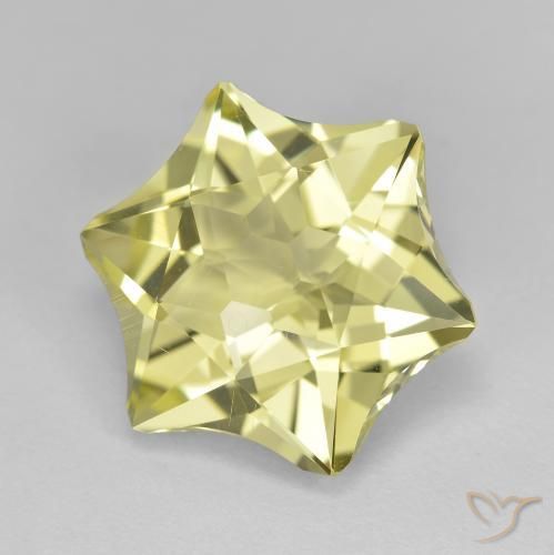 Quarzo Giallo verdastro naturale da 9.34 ct, Taglio a fantasia, VVS