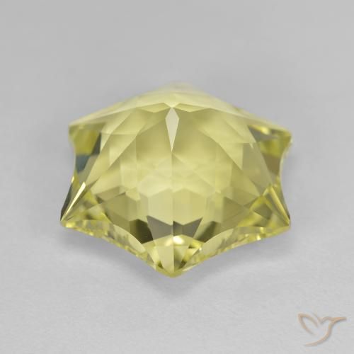 Quarzo Giallo verdastro naturale da 9.34 ct, Taglio a fantasia, VVS