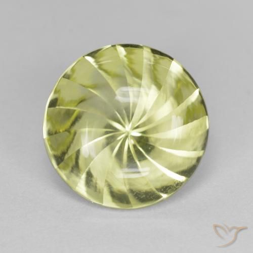 5.29ct Naturale Giallo verde Quarzo, Rotondo, Trasparente