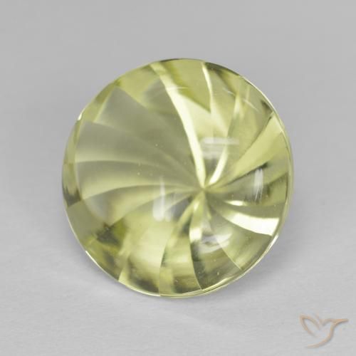Quarzo Giallo medio naturale da 5.41 ct, Rotondo, Trasparente