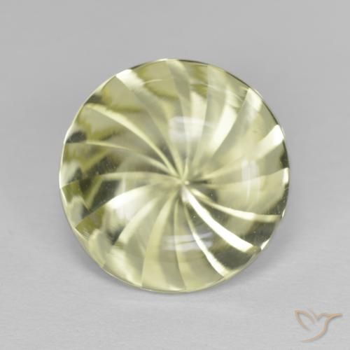 5.17ct Naturale Giallo chiaro verdastro Quarzo, Rotondo, Trasparente