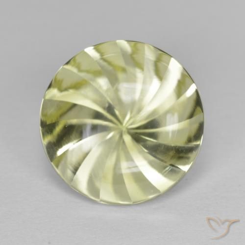 5.32ct Naturale Giallo verdastro Quarzo, Rotondo, Trasparente