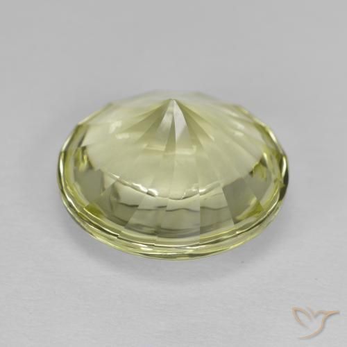 Quarzo Giallo verdastro naturale da 5.32 ct, Rotondo, Trasparente