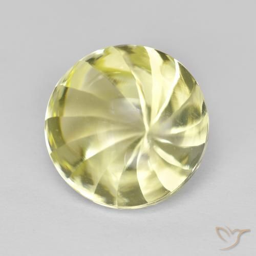 Quarzo Limone giallo naturale da 6.10 ct, Rotondo, Trasparente