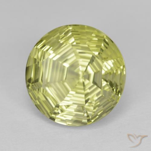 Quarzo Giallo medio naturale da 6.24 ct, Rotondo, Trasparente