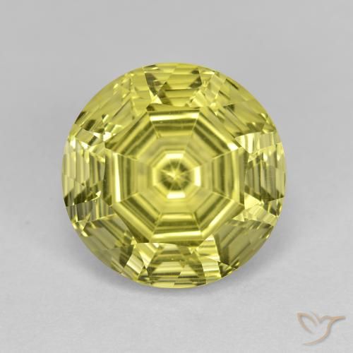 6.17ct Naturale Giallo verdastro Quarzo, Rotondo, VVS