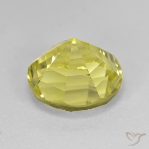 Quarzo Giallo verdastro naturale da 6.17 ct, Rotondo, VVS