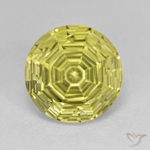 6.33ct Naturale Giallo chiaro Quarzo, Rotondo, VVS