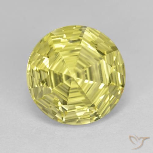 Quarzo Giallo chiaro naturale da 6.33 ct, Rotondo, VVS