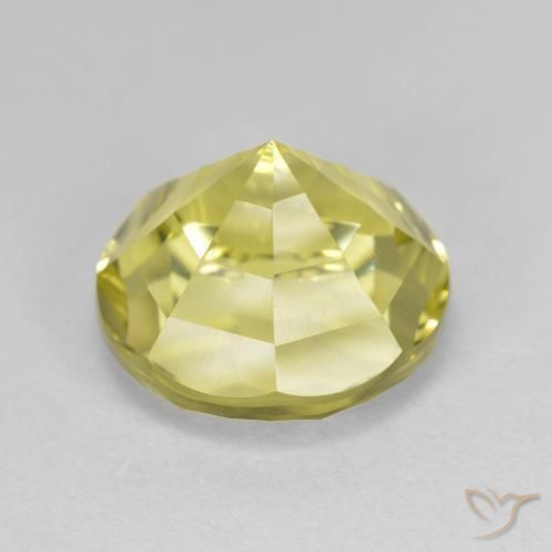 Quarzo Giallo chiaro naturale da 6.33 ct, Rotondo, VVS
