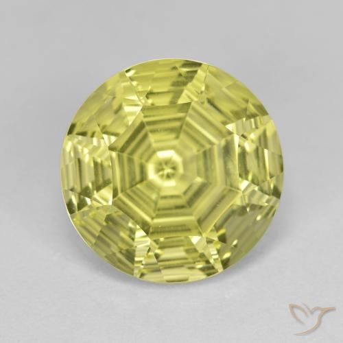 5.89ct Naturale Limone giallo Quarzo, Rotondo, VVS-VS