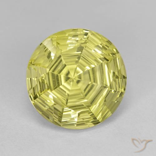 Quarzo Limone giallo naturale da 6.39 ct, Rotondo, VVS