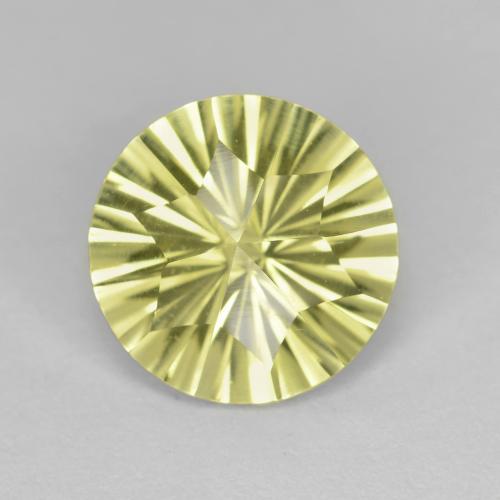 Quarzo naturale giallo da 2,91 ct, taglio rotondo, VVS