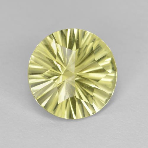 Quarzo naturale giallo da 2,91 ct, taglio rotondo, VVS