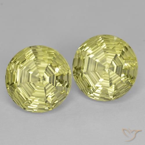 Gemme di Quarzo Giallo Ananas Chiaro naturale da 12.82 ct, Rotondo, VVS