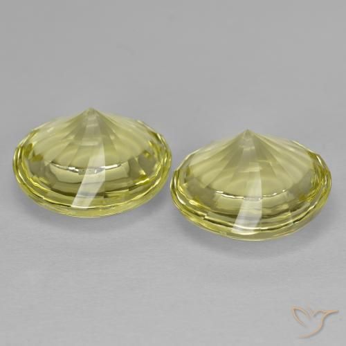 Gemme di Quarzo Giallo Ananas Chiaro naturale da 10.69 ct, Rotondo, Trasparente