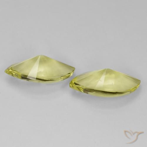 Gemme di Quarzo Giallo Ananas Chiaro naturale da 17.37 ct, Taglio marquise, Trasparente