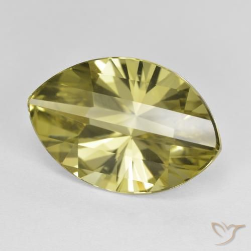 Quarzo Giallo medio-chiaro naturale da 9.89 ct, Taglio marquise, VVS