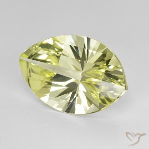 Quarzo Giallo medio-chiaro naturale da 9.27 ct, Taglio marquise, VVS-VS