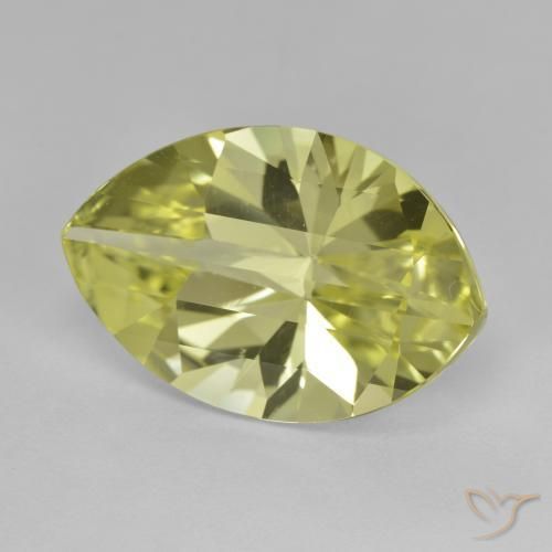 Quarzo Limone giallo naturale da 9.51 ct, Taglio marquise, VVS-VS