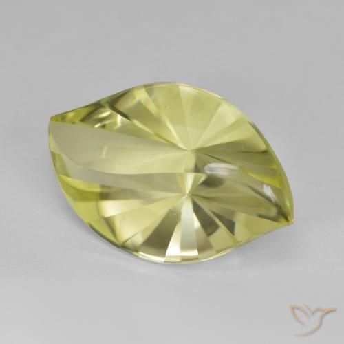 Quarzo Giallo medio-chiaro naturale da 10.43 ct, Taglio marquise, VVS