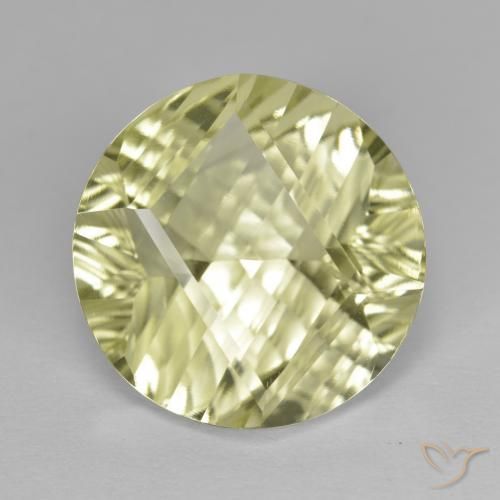 10.30ct Naturale Giallo chiaro Quarzo, Rotondo, VVS