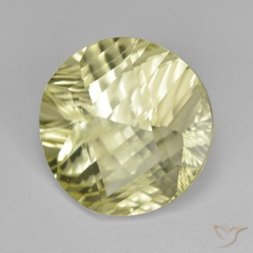 Quarzo Giallo chiaro naturale da 10.30 ct, Rotondo, VVS