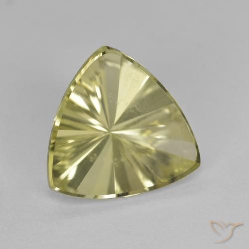 Quarzo Giallo verdastro naturale da 2.13 ct, Taglio trillion, VVS