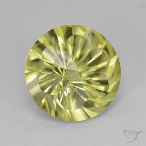 Quarzo Limone giallo naturale da 4.90 ct, Rotondo, VVS