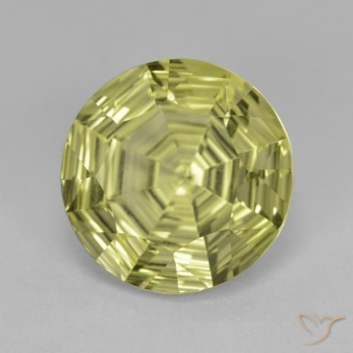 Quarzo Giallo medio naturale da 5.57 ct, Rotondo, VVS