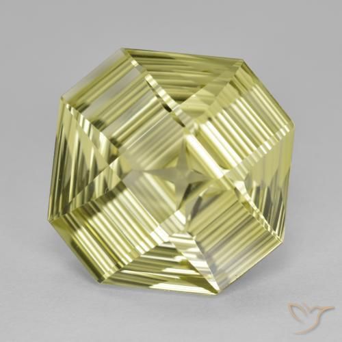 Quarzo Giallo verdastro naturale da 8.77 ct, Ottagonale / Taglio smeraldo, VVS
