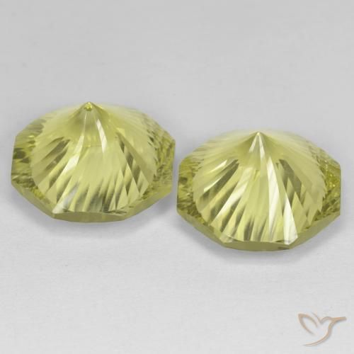 Gemme di Quarzo Giallo verdastro naturale da 17.35 ct, Ottagonale / Taglio smeraldo, VVS-VS